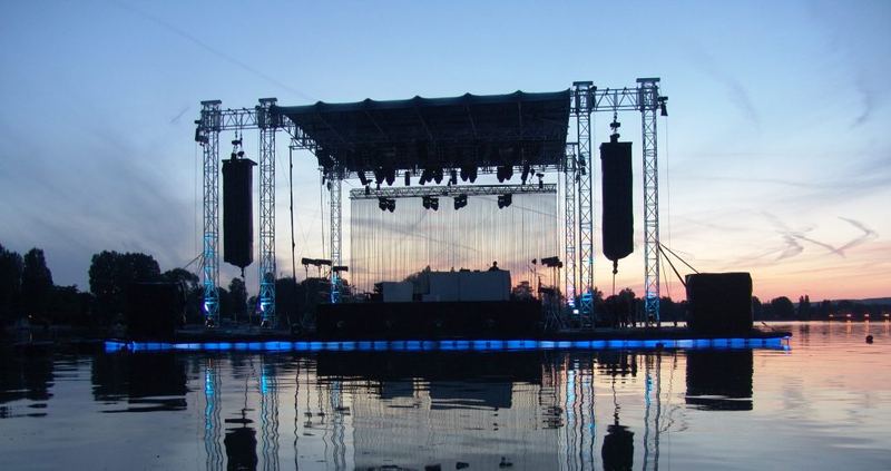 Concert stage built on floating modules